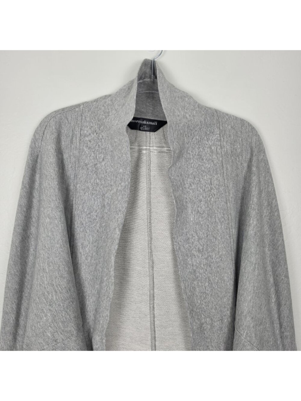 Norma Kamali Cocoon Batwing Cardigan Oversized Open Front Heathered Gray Size S - Picture 4 of 13